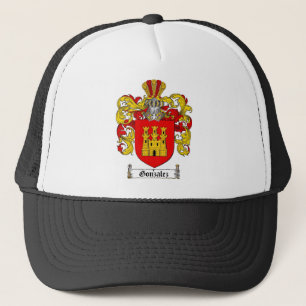 GONZALEZ FAMILY CREST -  GONZALEZ COAT OF ARMS TRUCKER HAT