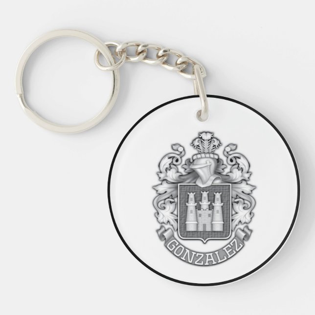  Gonzalez Family Crest Keychain (Front)
