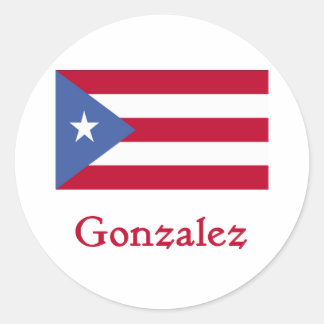 Gonzalez Puerto Rican Flag Classic Round Sticker