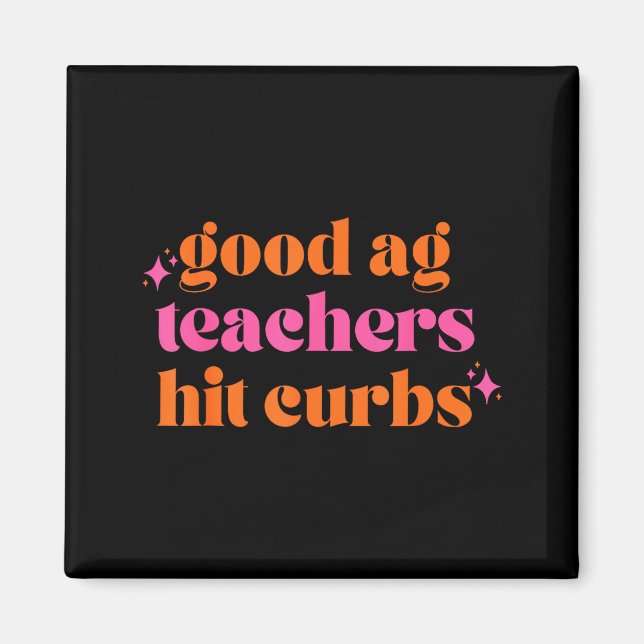 Good Ag Teachers Hit Curbs Funny Saying Quote For  Magnet (Front)