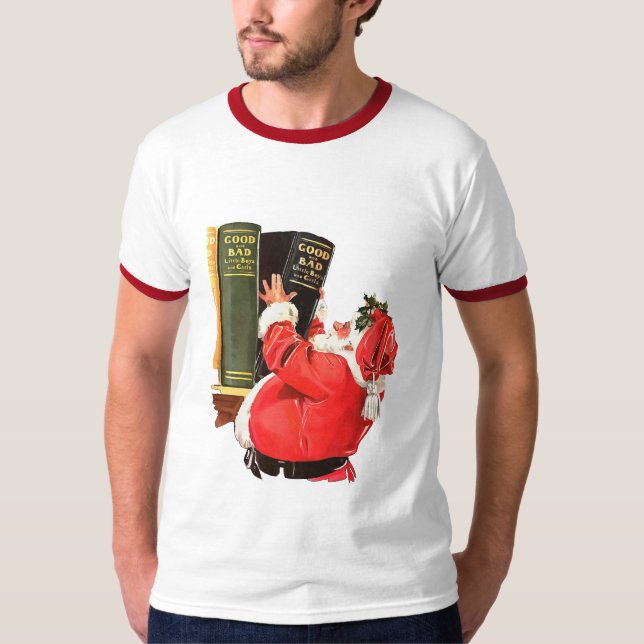 Good And Bad Lists Christmas Fun Vector Art T-Shirt (Front)