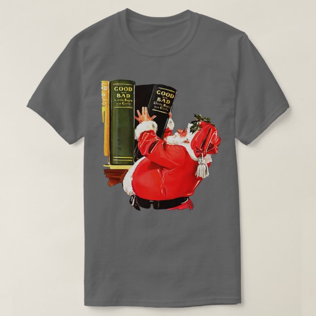 Good And Bad Lists Christmas Fun Vector Art T-Shirt (Design Front)