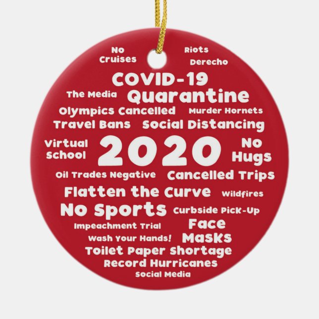 Good and Bad of 2020 Ceramic Tree Decoration (Front)