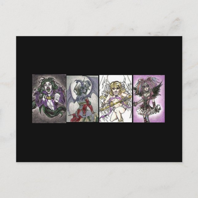 Good and Evil Art Collection Postcard (Front)