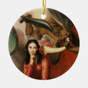 Good and Evil: the Devil Tempting a Young Woman, 1 Ceramic Tree Decoration