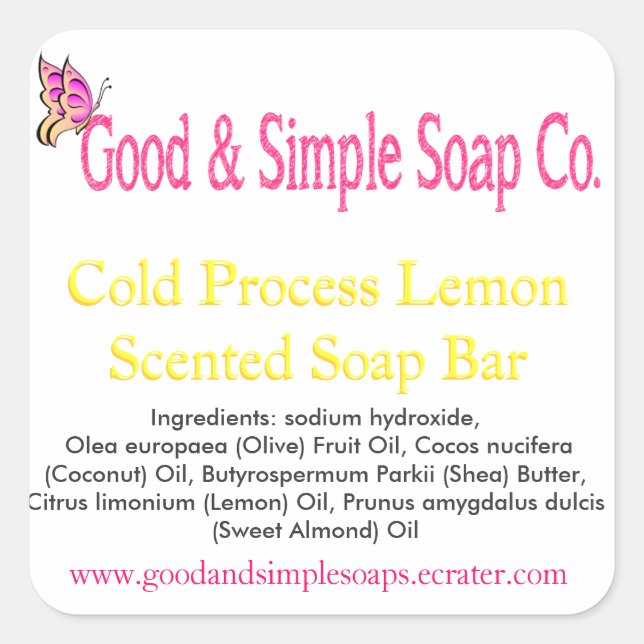 Good and Simple Soap Label Lemon Soap (Front)
