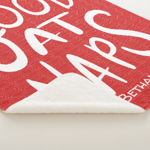 Good At Naps - Bright Red Sherpa Blanket