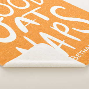 Good At Naps - Orange Sherpa Blanket