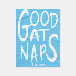 Good At Naps - Sky Blue Fleece Blanket