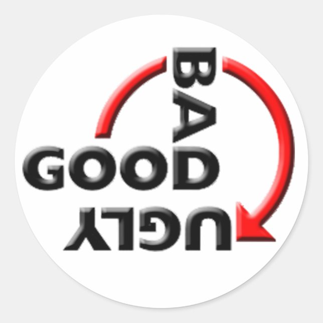 GOOD BAD UGLY Red arrow Classic Round Sticker (Front)