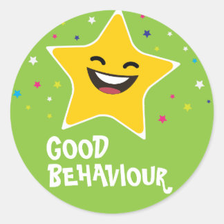 Good behaviour educational classic round sticker