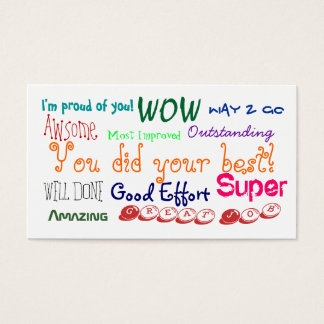 Good behaviour, good effort award recognition card