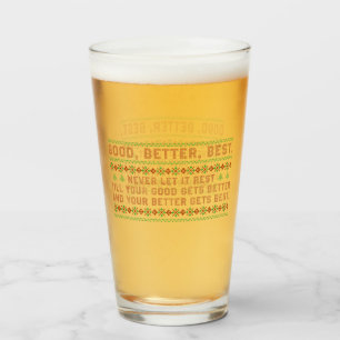 Good Better Best Never Let It Rest Christmas Quote Glass