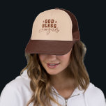 Good bless cowgirls, brown western typography trucker hat<br><div class="desc">Good bless cowgirls,  cute brown western style typography.</div>