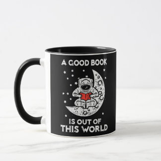 Good Book Is Out Of This World Moon Space Bookworm Mug