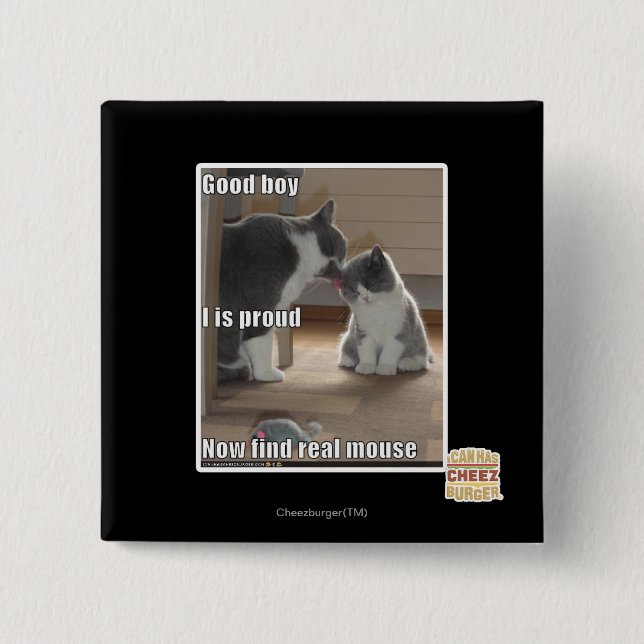 Good boy 15 cm square badge (Front)