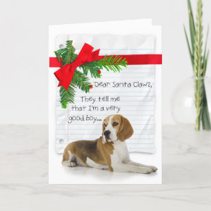 Good Boy Beagle Christmas Holiday Card