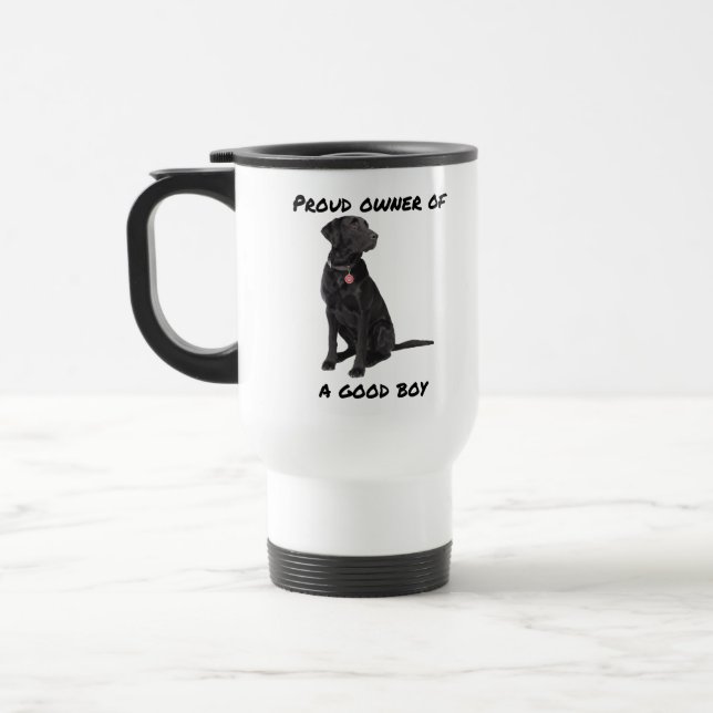 Good Boy Black Lab Travel Mug (Left)
