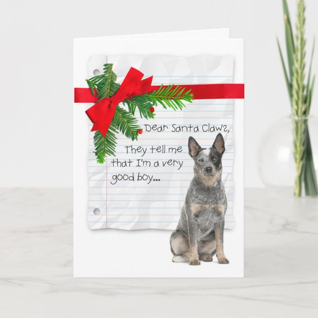 Good Boy Cattle Dog Christmas Holiday Card (Front)