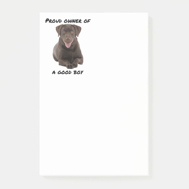 Good Boy Chocolate Lab Post-it Notes (Front)