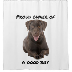 Good Boy Chocolate Lab Shower Curtain