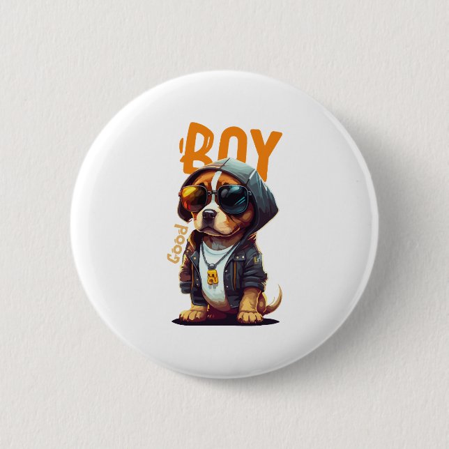 Good Boy Dog Cute Puppy 6 Cm Round Badge (Front)