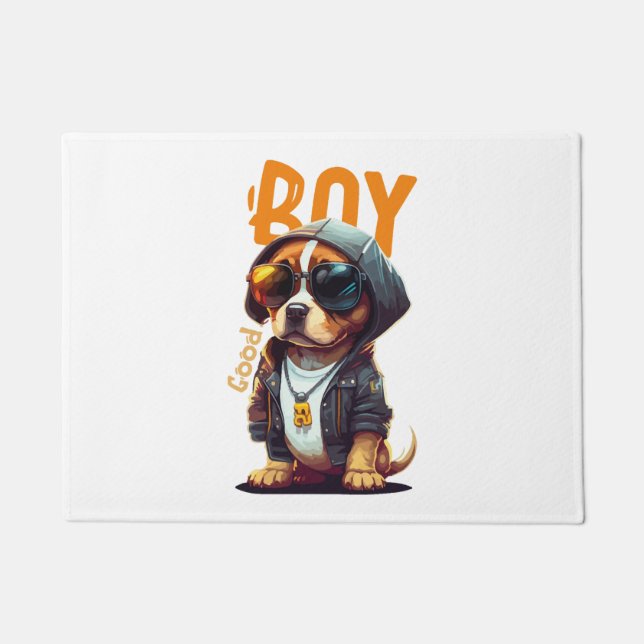Good Boy Dog Cute Puppy Doormat (Front)