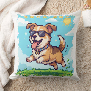 Good Boy Pixel Puppy Retro Gaming Design Cushion