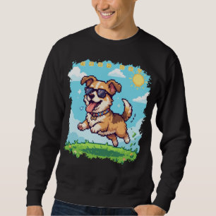 Good Boy Pixel Puppy Retro Gaming Design Sweatshirt