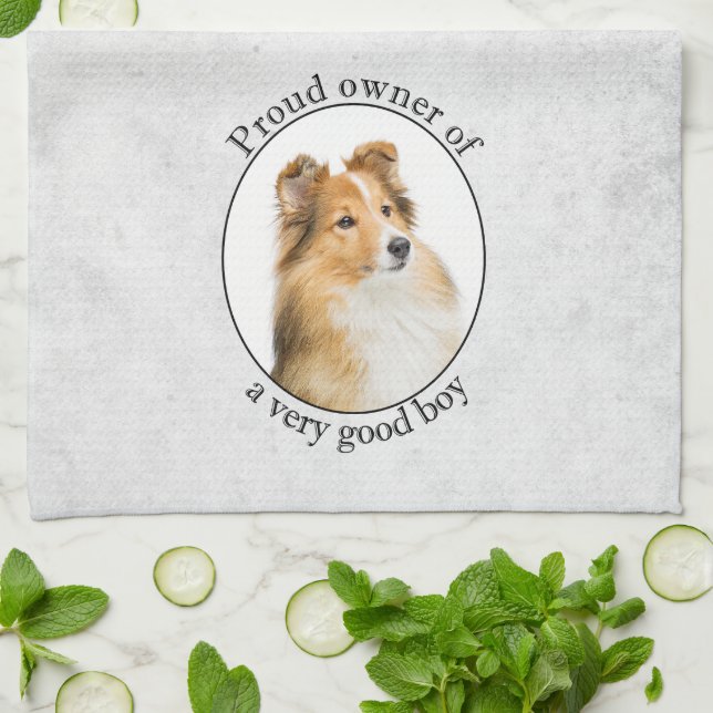 Good Boy Sheltie Tea Towel (Folded)