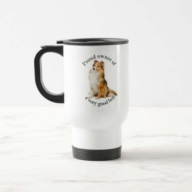 Good Boy Sheltie Travel Mug (Left)