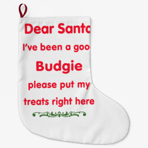 good budgie large christmas stocking