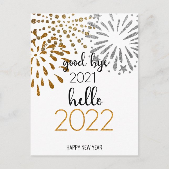 Good Bye 2021 Hello 2022 | Business New Year Holiday Postcard (Front)