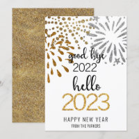 Good Bye 2022 Hello 2023 | Festive Fireworks Gold