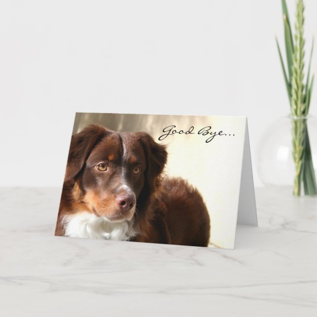 Good Bye Australian shepherd greeting card (Front)