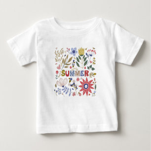 Good bye School, Hello Summer And Flowers Baby T-Shirt