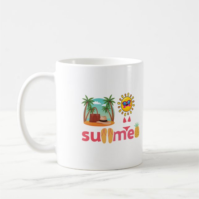 Good bye School, Hello Summer Beach And Sun  Coffee Mug (Left)