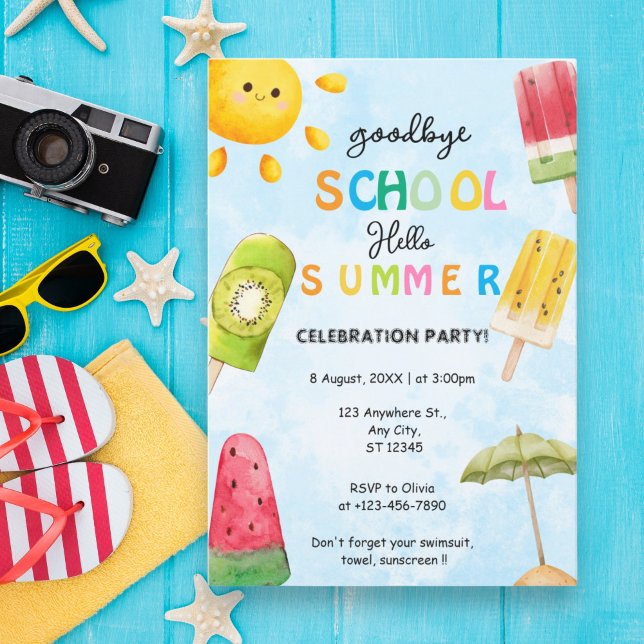good bye school hello summer  Party Invitation (Creator Uploaded)