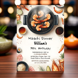 Good Chef Bbq Japanese Sushi Hibachi 50th Birthday Invitation