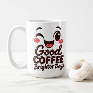 Good Coffee Brighter Days Winking Face 15oz Mug