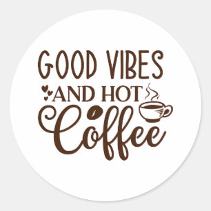 Good Coffee Pennant – Vintage Style Coffee Lover Classic Round Sticker
