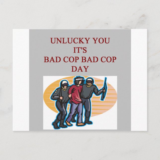 good cop bad cop police joke postcard (Front)