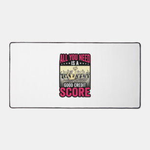 Good Credit Score Vintage Funny Finance Shirt_1 Desk Mat