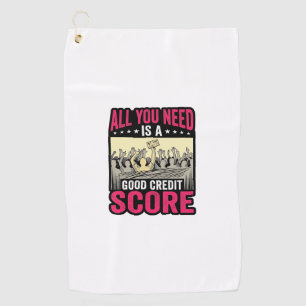 Good Credit Score Vintage Funny Finance Shirt_1 Golf Towel