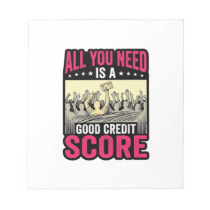Good Credit Score Vintage Funny Finance Shirt_1 Notepad