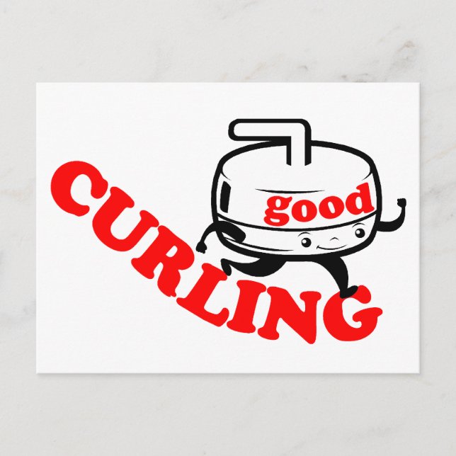 [ GOOD CURLING ] Retro Stone Guy Cards & Postcards (Front)