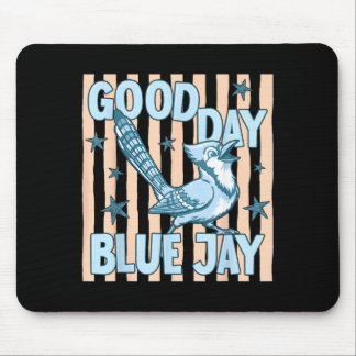 Good Day Blue Jay Cute Retro Bird Graphic Back To Mouse Pad