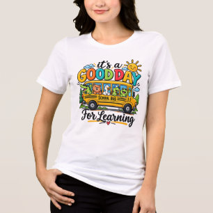 Good Day For Learning Bus Animals Sunshine Tri-Blend Shirt