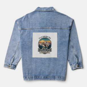 Good Day Hiking Cavalier King Charles Dog Denim Jacket