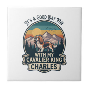 Good Day Hiking Cavalier King Charles Dog Tile